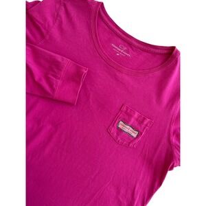 Vineyard Vines Women's Pink Long Sleeve Pocket‎ T Shirt Martha's Vineyard Size M
